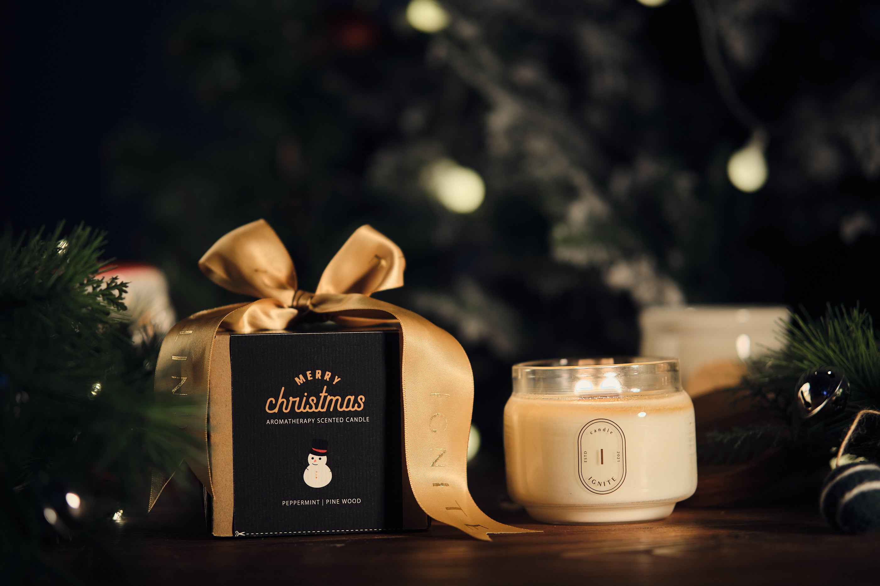 Christmas scented candle