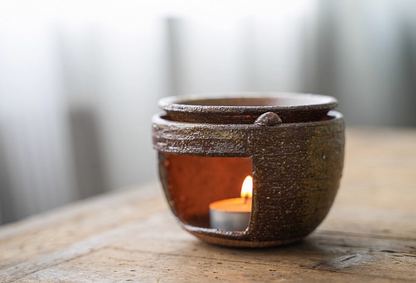 Japanese Bizen Ware Rustic Pottery oil burner