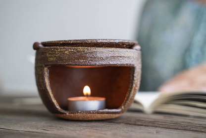 Japanese Bizen Ware Rustic Pottery oil burner