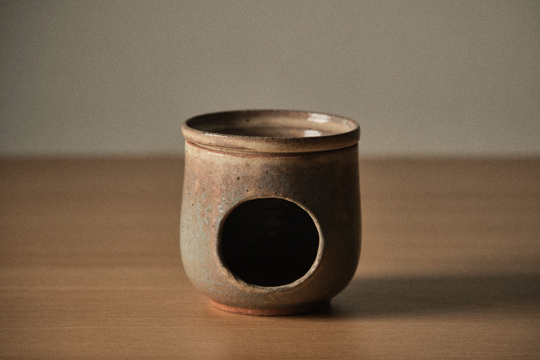 Bruciatore per Oli Artigianale in Ceramica Shigaraki - Lavorato al Tornio